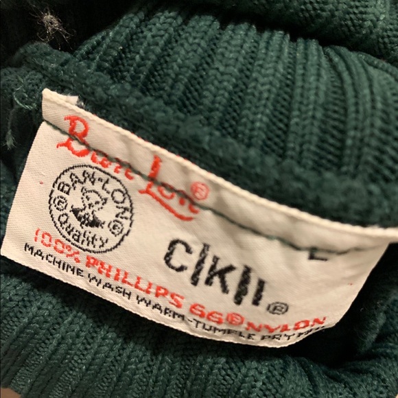 Ban-Lon vintage/history-fabric-Phillips 66, unisex, M, green turtleneck sweater. - Picture 3 of 10